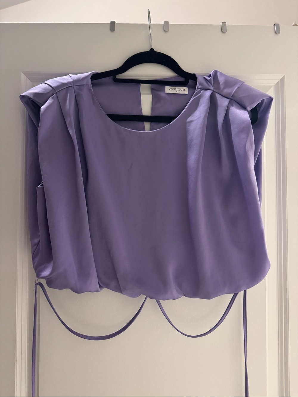 Vestique Lavender Bubble Tie-Waist Top